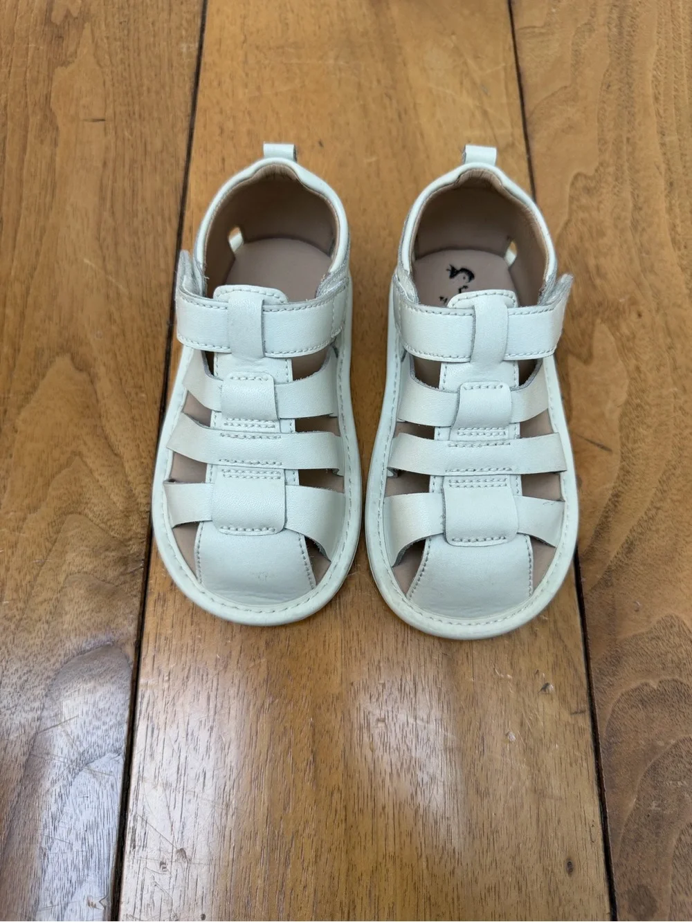 Old Soles Fisherman Sandals Cream Leather Size 7 EUC Toddler